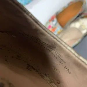 Tory Burch Size 9 Bar Logo Ballet Flat Champagne Natural Odyssey Karajah‎ Print thumbnail 4