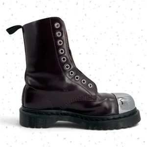 Dr. Martens Grasp Oxblood Red Boots Exposed Steel Toe Edgy Grunge Utility UK 5 thumbnail 4