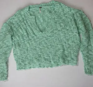 Free People Josephine Cotton Pullover Sweater Large Frozen Melon c3315 Boho‎ thumbnail 1