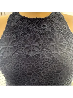 Hollister Y2K crop top sheer lace crochet floral coquette fairy boho whimsigoth thumbnail 7