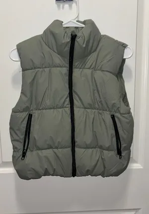 Sage Green Puffer Vest thumbnail 1