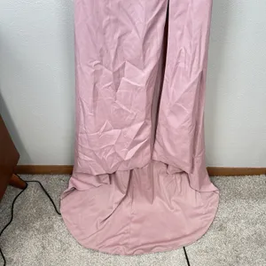 NEW Cocomelody Formal Gown Womens 2? Pale Pink Rosette Strapless Maxi Train Prom thumbnail 3