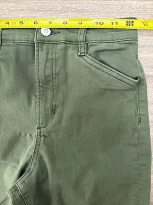Favorite Daughter The Mischa Super High Rise Wide Leg Ankle Jean Women 26 Green thumbnail 9