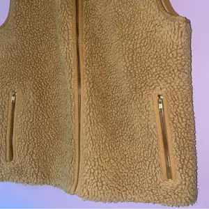 J Crew Size S Teddy Sherpa Vest Brown thumbnail 2