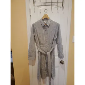 J crew Tie-waist Shirtdress In Stripe - Size 12 thumbnail 7