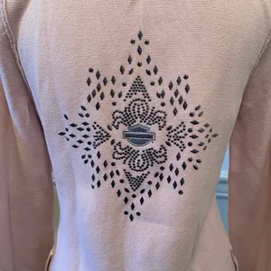 Light Pink Harley Davidson Knit Sweater Jacket Rhinestone Button Sleeve Zip thumbnail 4