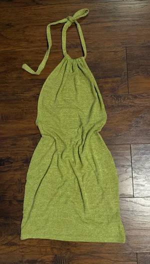 SheIn Halter Neck Green Knit Dress - Women thumbnail 1