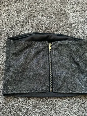 Metallic Black Sparkle Tube Top - Women's Mini thumbnail 3