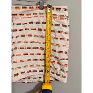 LOFT Embroidered‎ Stripe Shorts Womens 14 Cream Multi Color Textured Boho 1494 thumbnail 4