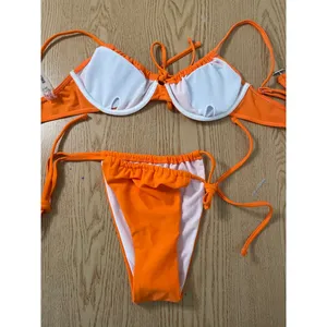 B6 New Women’s 2Pc SHEIN Bikini 👙 Set Cheeky Orange size Medium thumbnail 3