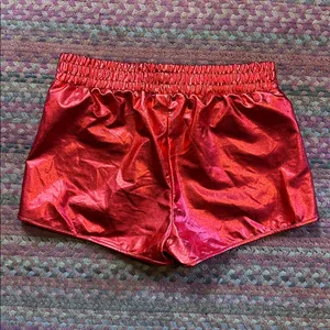 Spirit Halloween Red Shiny Pull On Track Shorts Costume thumbnail 3