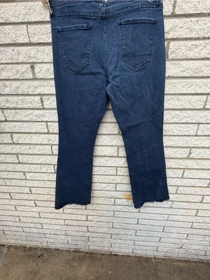 New York & Company Dark Indigo Wide Leg Flare Jeans thumbnail 8