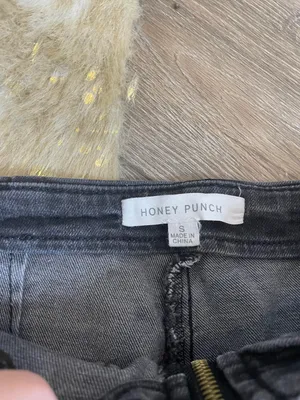 Honey Punch High Rise Zipper Black Flare Jeans thumbnail 6