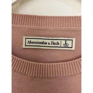 Abercrombie & Fitch Pink Crewneck Open Knit Beach Sweater L Minimal Comfy thumbnail 3