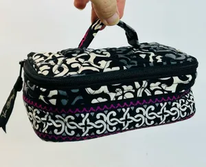 Vera Bradley Quilted Travel Cosmetic/Jewelry Bag in Canterberry Magenta Pattern thumbnail 1