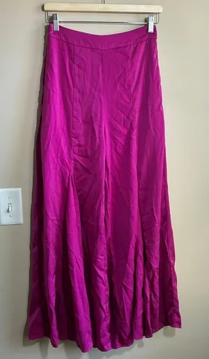 Adore Wide Leg Palazzo Pants S Magenta Pink Womens High Waisted Pockets thumbnail 1