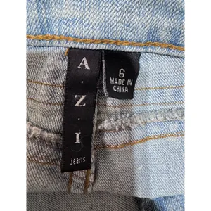 A-Z-I Jeans 6 Blue Denim Jeans Women's Embroidered Beaded‎ Flare Y2K Boho Hippie thumbnail 3