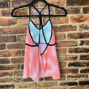 Nike Coral Striped Tankini Swim Bathing Suit Top Women's Size 14 thumbnail 8