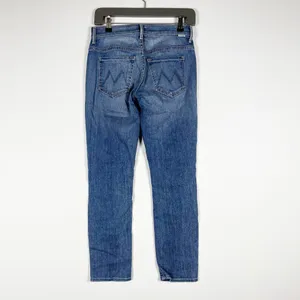 Mother Denim Skinny Not Skinny Mid Rise Cotton Stretch Jeans Blue Skies Tomorrow thumbnail 4