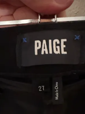 PAIGE Aneesa Coated Black Wide-Leg Pants Size 27 thumbnail 5