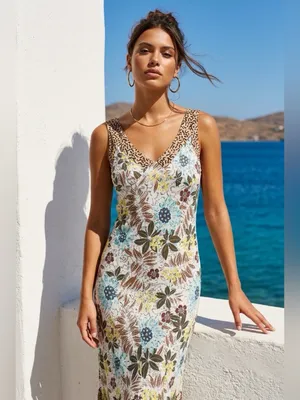 Globe Trotter V-Neck Sleeveless Floral Dress Size M thumbnail 13