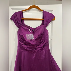 Azazie Vibrant Purple Prom Dress thumbnail 4