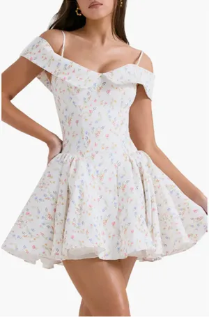NWT House of CB Elida Off the Shoulder Minidress Size Small thumbnail 1