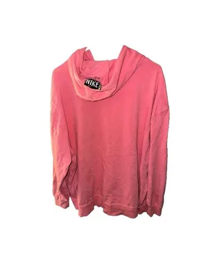 Nike Women's Sportswear Washed Hoodie, Pink, Plus Size 2XL thumbnail 3
