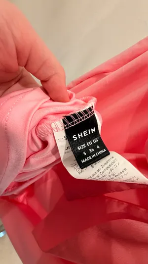 SHEIN Pink Solid Knit Sleeveless Cowl Neck Bow Strap Stretch Maxi Dress S thumbnail 5