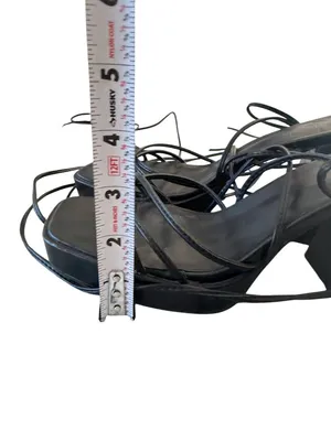 C LABEL Black Platform Laceup Sandals Heels Size 39 / 9 thumbnail 4