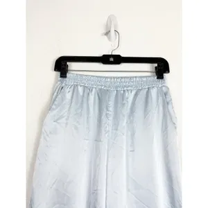 Urban Renewal Remnants Satin Puddle Pants Medium Baby Blue Stretch Wide Leg thumbnail 5