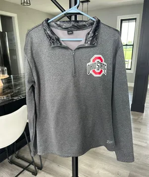 Ohio State Quarter Zip Gray Size M thumbnail 1