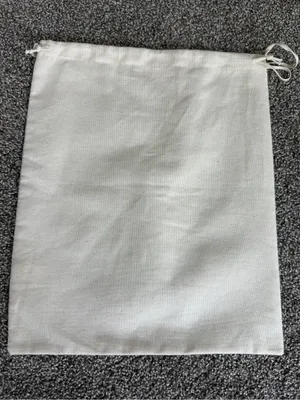 Valentino Garavani Ivory Cotton Drawstring Dust Bag 13x13 Made in Italy thumbnail 3