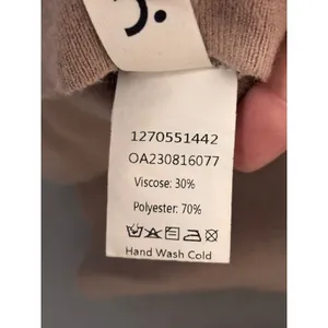 Commense Womens Mock Neck Sweater M Tan Ribbed Long Sleeve Minimalist Chic thumbnail 6