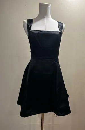 Micas Black Satin Mini Dress thumbnail 1