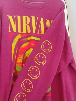 Nirvana Urban Outfitters Sweatshirt Pink thumbnail 3