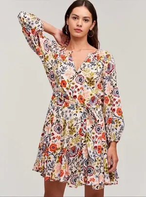 Velvet Anthropologie Keelin meadow floral dressl thumbnail 1