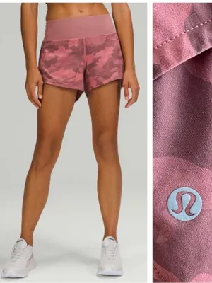 Lululemon Speed Up Mid-Rise Short 4" Heritage 365 Camo Brier Rose Multi size 8 thumbnail 2