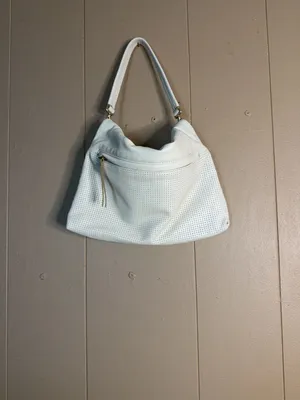Banana Republic White Perforated Leather Shoulder Bag thumbnail 2