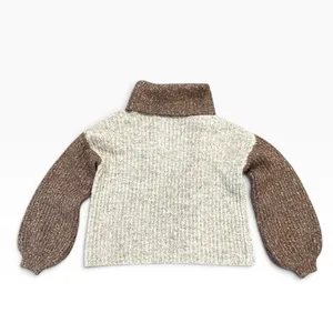 Ruby Moon Womens Brown Cream Colorblock Turtleneck Knit Sweater Size M RN75343 thumbnail 6
