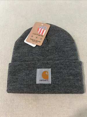 CARHARTT STYLE #A18 Iconic A18 Watch Cap Beanie, Grey, NEW thumbnail 2