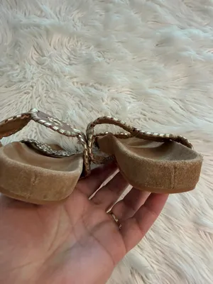 Jack Rogers Tan/Brown Leather Circle-Embellished Slide Sandals size 8.5 thumbnail 8