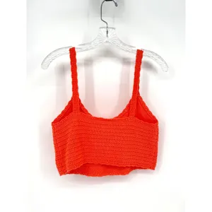 Aerie Summer Nights Tank Crochet Crop Top Women Small Coral Boho Coastal Beach‎ thumbnail 11