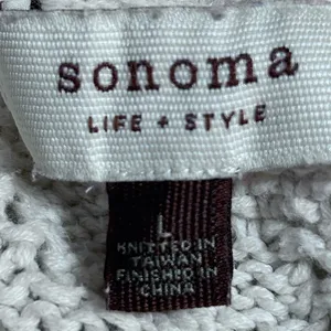 Sonoma Women's Open Front Sleeveless‎ Knitted Cream Sweater Vest Size L thumbnail 3