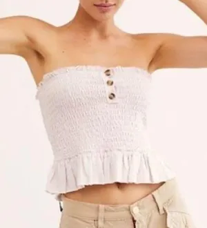 Free People Ruffle Tube Top Light Lilac thumbnail 1
