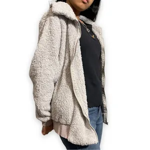 Fuzzy Teddy Jacket Gray Size L thumbnail 10