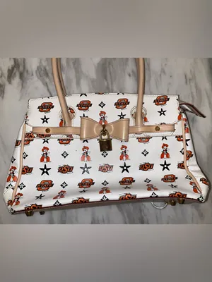 Oklahoma State OSU Cowboy Graphic Satchel Handbag Bow Charm Bag thumbnail 2