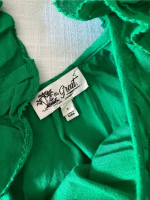 The GREAT Ruffle Green Cover-Up Dress -size small thumbnail 6