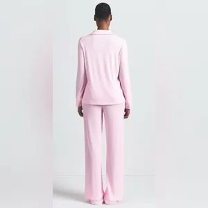 SKIMS NWT Sleep Long Sleeve Soft Pajama Set Pink Bloom Size XXS thumbnail 2