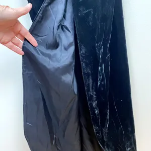 Roberta‎ Evening Gown 13/14 Black Velvet Lace Sheath V-Neck Long Slit Vintage thumbnail 5